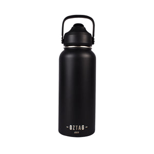 WATERBOTTLE STEEL 1 LITRE BLACK/SILVER